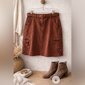 Woolrich Brown Mini Skirt with Belt